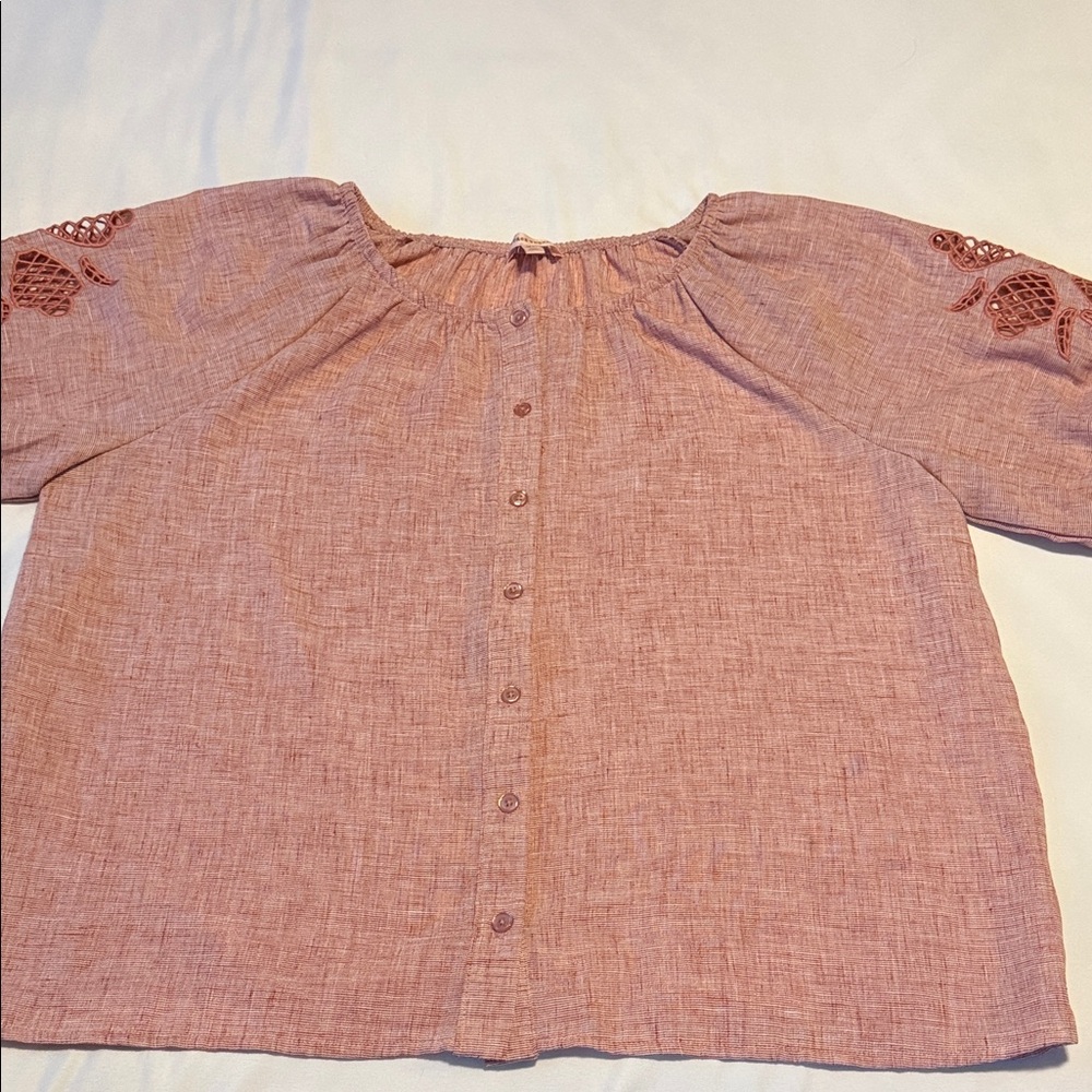 Vintage Threads Button-Front Blouse